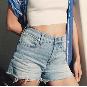 Madewell Relaxed Denim Jean Shorts Side Slit NF034